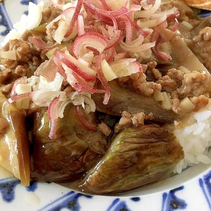 さっぱり薬味のなすひきあんかけ丼